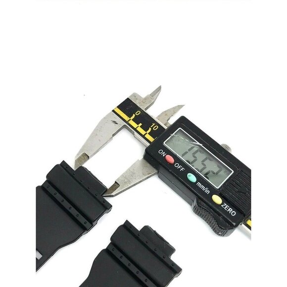 Men's Watch Band Replacement Black Rubber Strap 15.5/29mm Lug Silver Buc… - Picture 7 of 8